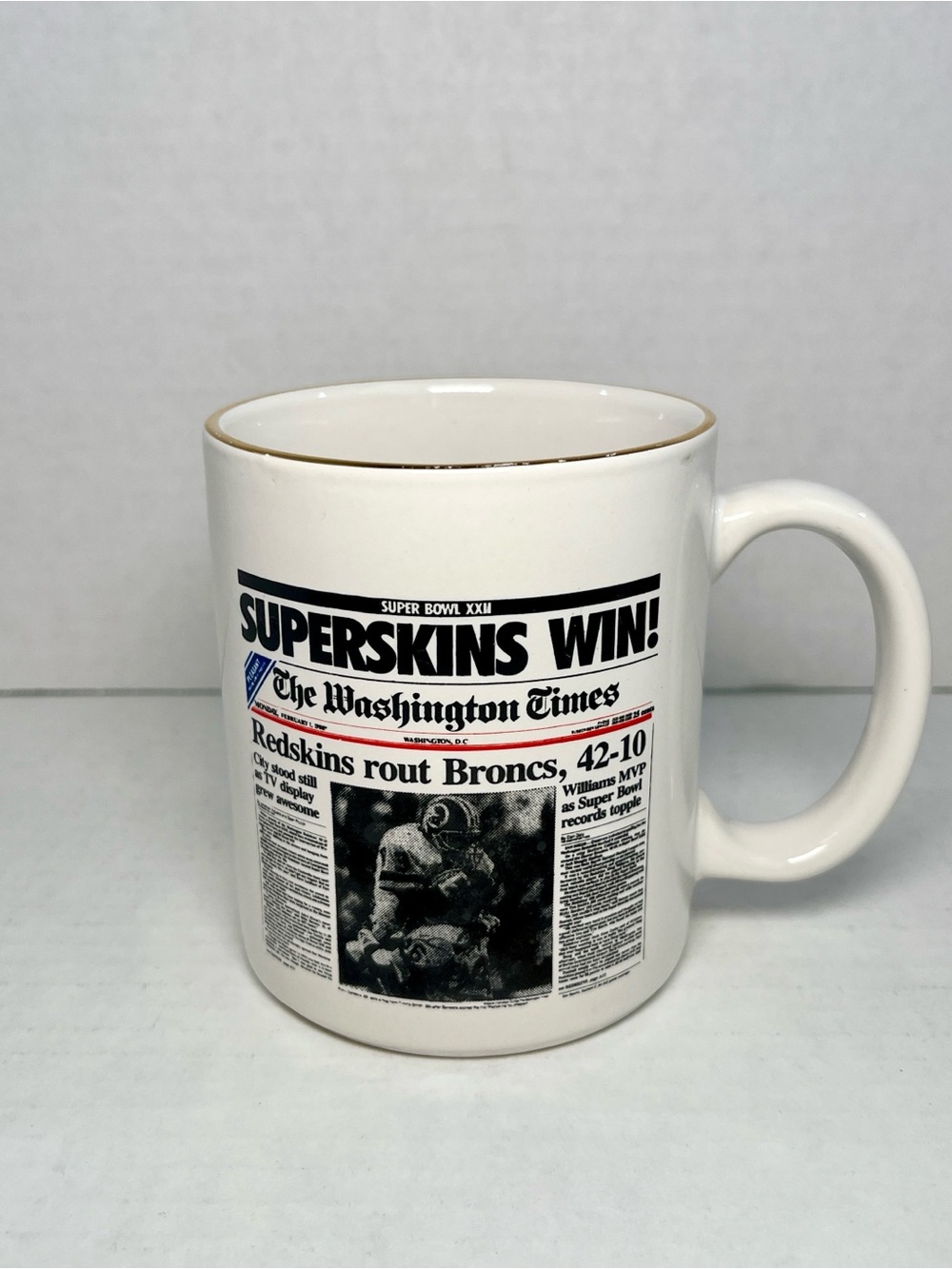 NFL White and Black SuperSkins Win! Newspaper Style Coffee Mug